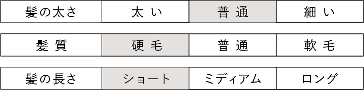 アリミノ　メンズパーマ　髪の太さ　普通　髪質　硬毛　髪の長さ　ショート