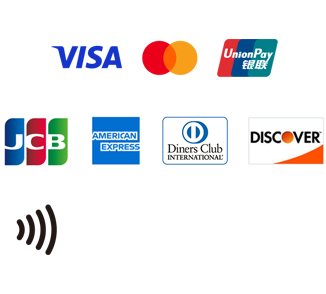 VISA　MasterCard　UnionPAY　JCB　アメリカンエクスプレス　ダイナースクラブ　DISCOVER